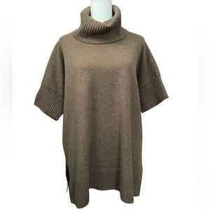 Lauren Ralph Lauren Short Sleeve Dolman Wool Turtleneck Sweater Brown S